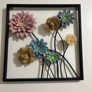 Ceramic Metal Floral Wall Decor